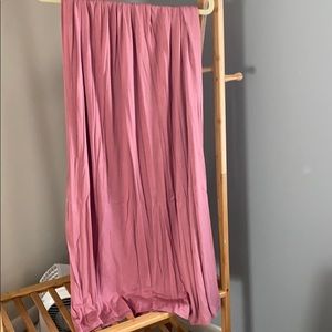 Boohoo Pink Pleated Maxi Skirt